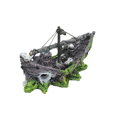Decorative Resin Net Boat for Aquariums - FurTrend