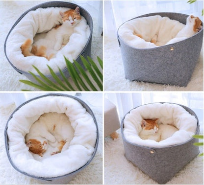 Soft Comfortable Cotton Cat Bed — Winter-Ready Pet House - FurTrend