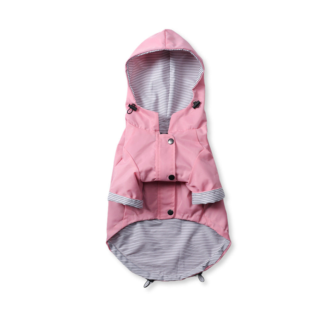 Stylish Windproof Dog Raincoat – British Retro Look