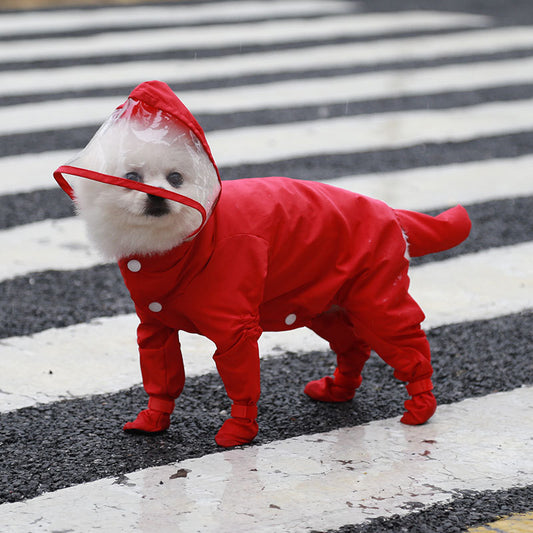 Waterproof Pet Raincoat with Shoes – All-in-One - FurTrend