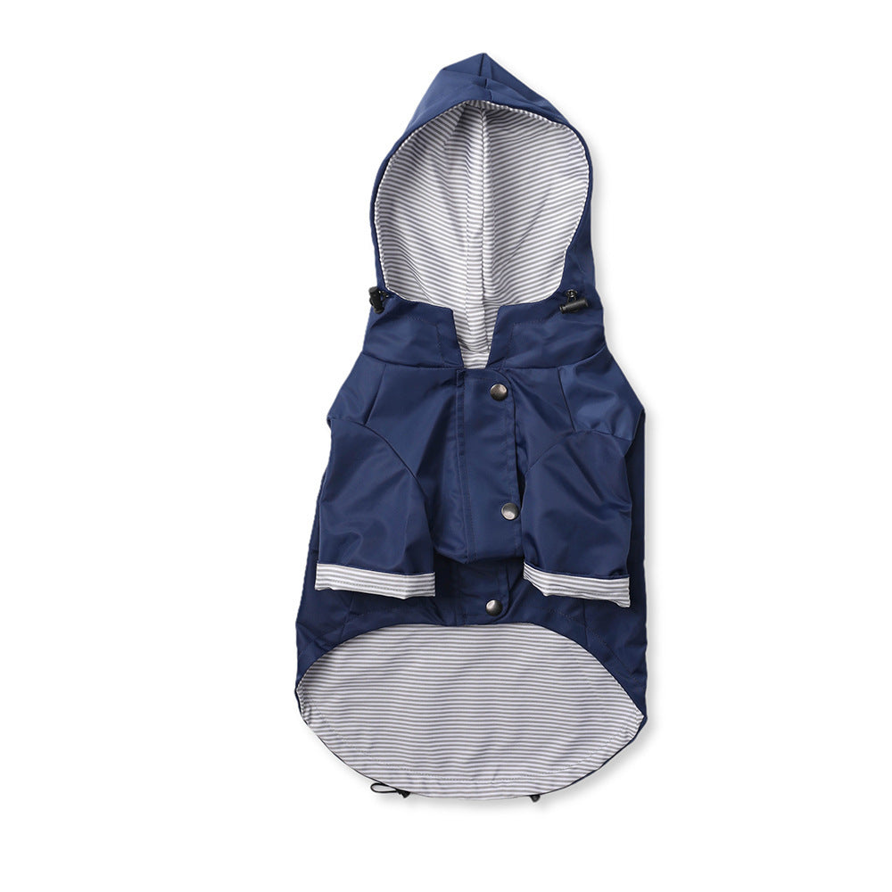 Stylish Windproof Dog Raincoat – British Retro Look