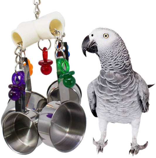 Parrot Bite Toy – Stainless Steel Four-Pot String - FurTrend