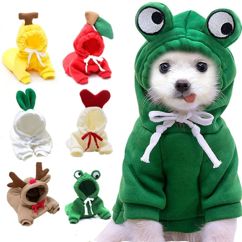 Cute Fruit Dog Hoodie – Winter Fleece for Small Pets - FurTrend