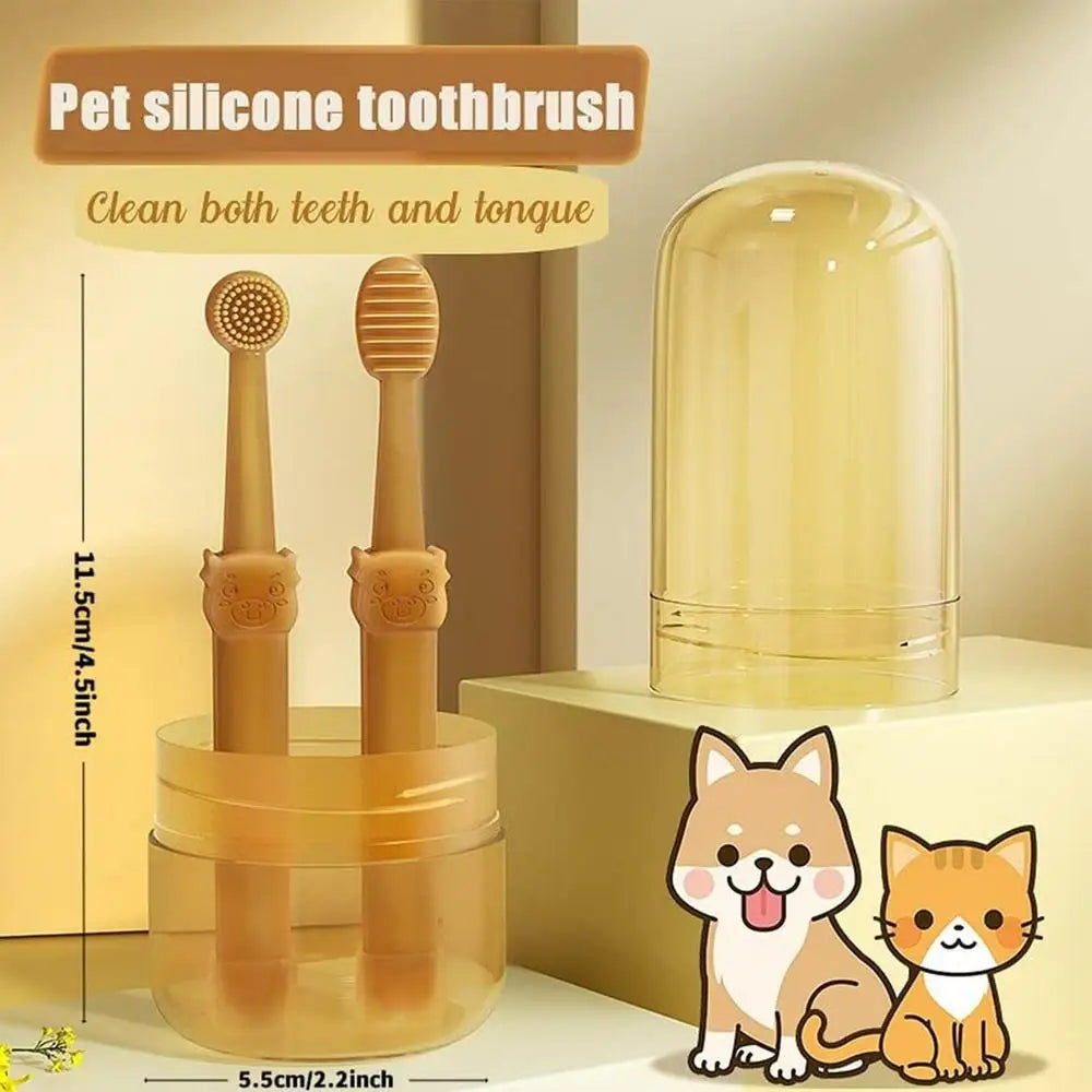 Pet Toothbrush Kit – Soft Silicone for Dogs & Cats - FurTrend
