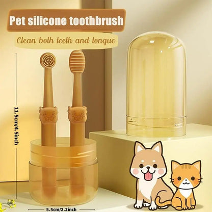 Pet Toothbrush Kit – Soft Silicone for Dogs & Cats - FurTrend