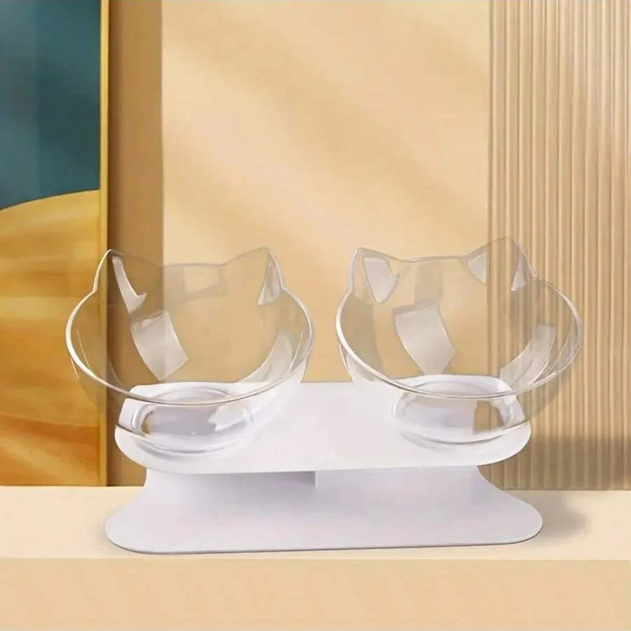 Double Slanted Bowl for Cats – Neck Protection - FurTrend