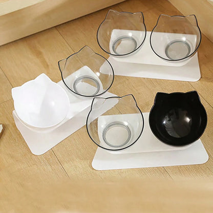 Double Slanted Bowl for Cats – Neck Protection - FurTrend