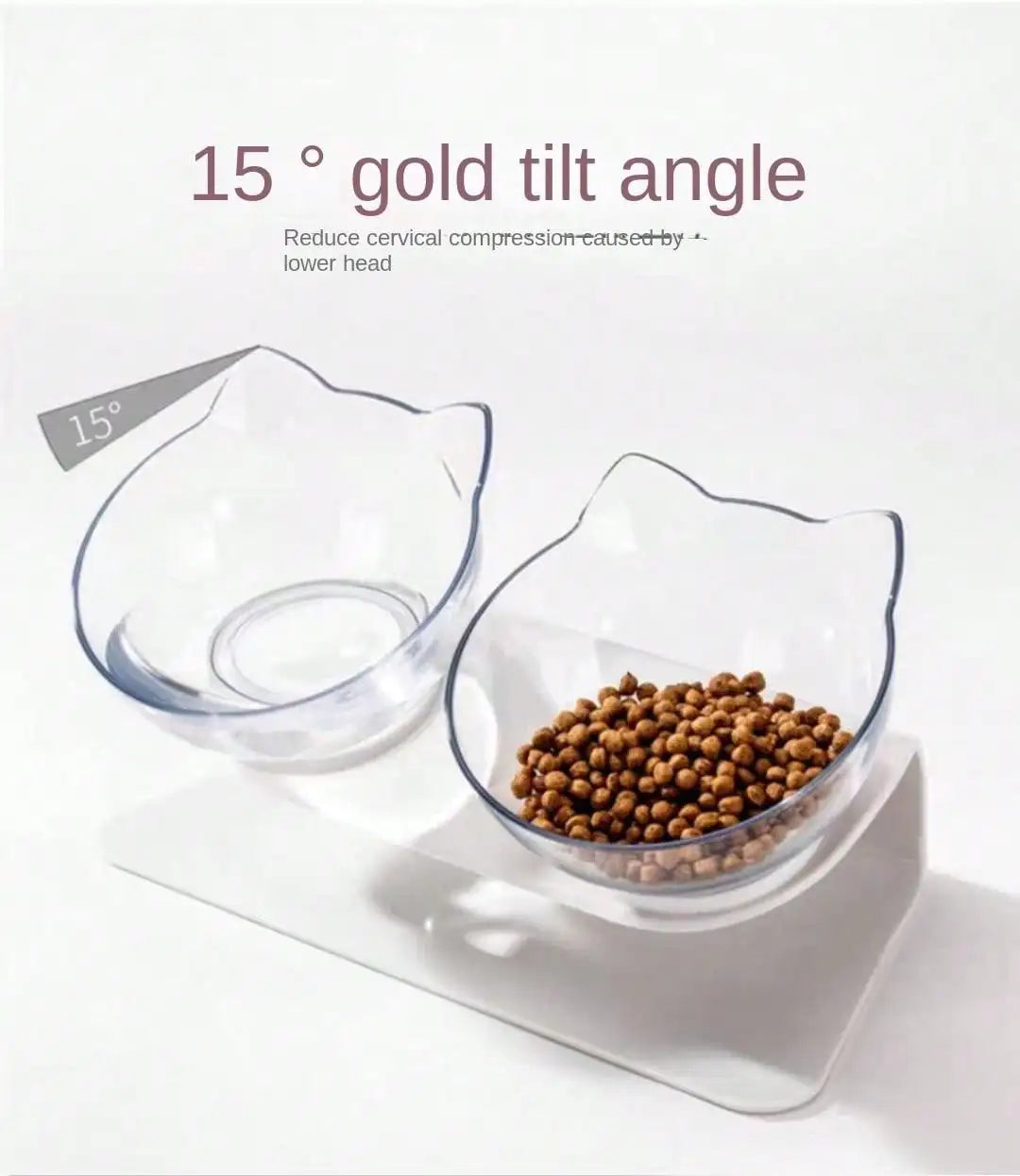 Double Slanted Bowl for Cats – Neck Protection - FurTrend