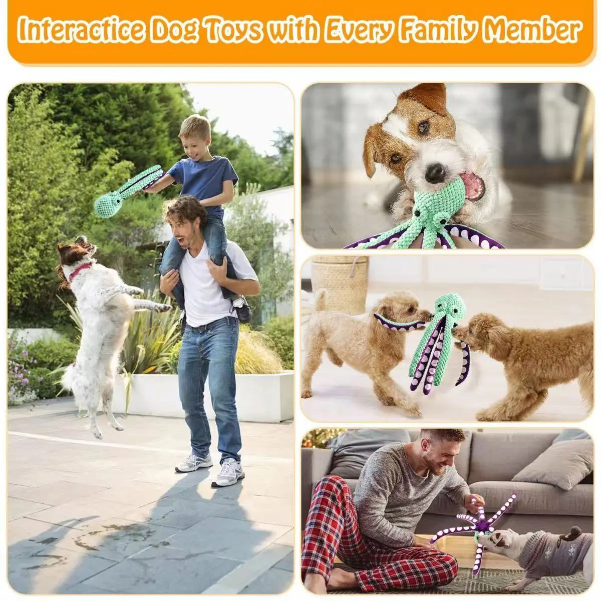 Interactive Plush Octopus Toy for Dogs - FurTrend