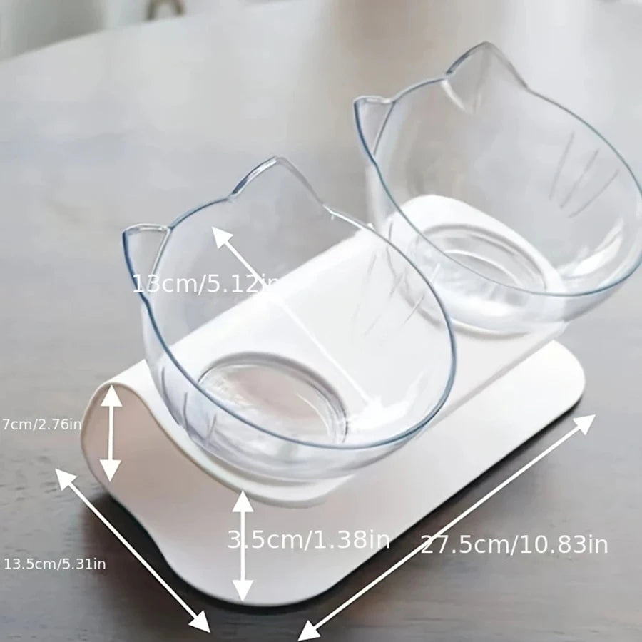 Double Slanted Bowl for Cats – Neck Protection - FurTrend