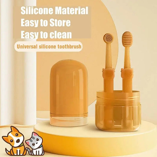 Pet Toothbrush Kit – Soft Silicone for Dogs & Cats - FurTrend