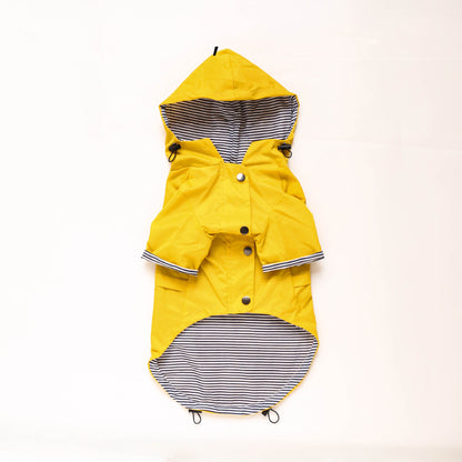 Stylish Windproof Dog Raincoat – British Retro Look - FurTrend