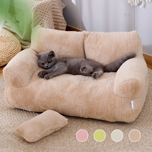 Luxury Plush Cat Sofa Bed for Winter - FurTrend