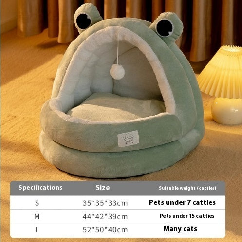 Plush Winter Cat Bed for Comfort