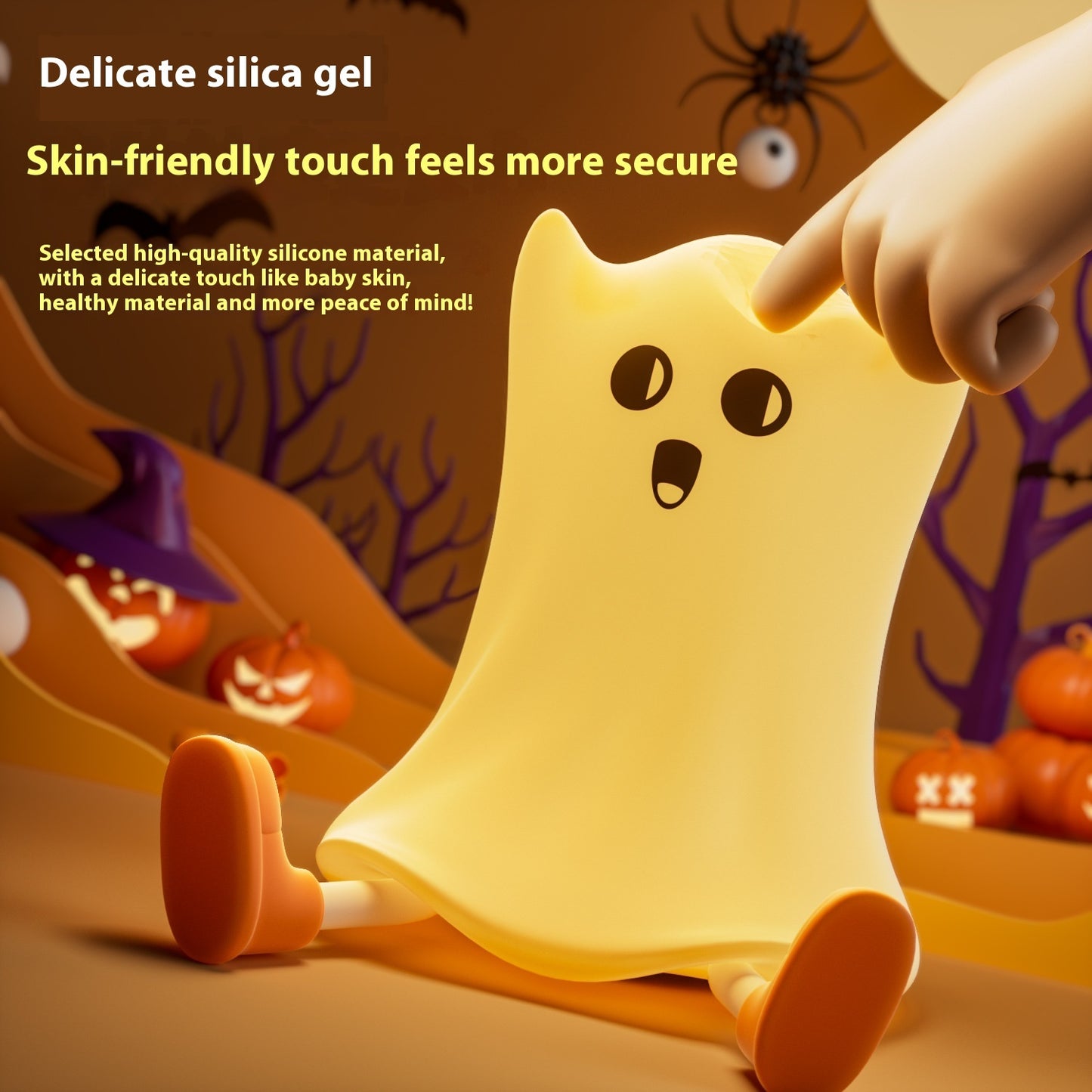 Touch-Control Ghost Lamp – Water-Resistant Halloween Light