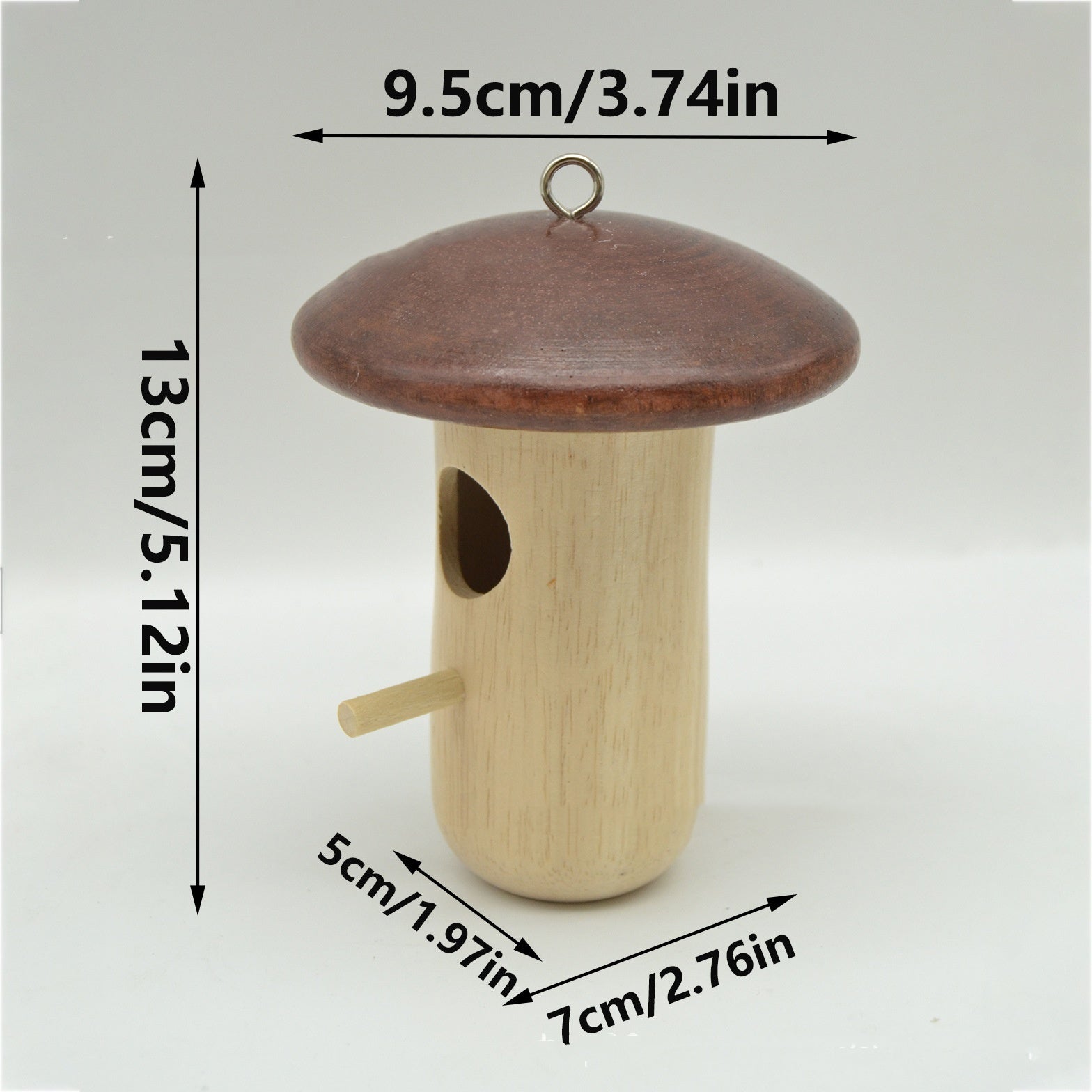 Wooden Bee Mushroom Hummingbird Feeder Pendant - FurTrend