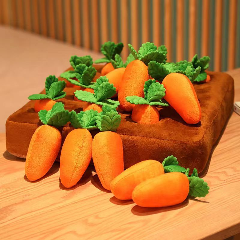 Pet Chew Toy – Carrot Plush for Dogs & Cats - FurTrend