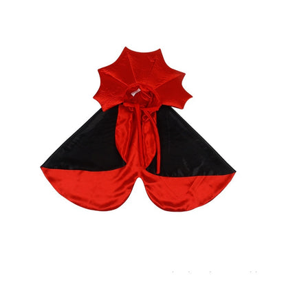 Pet Cloak Costume – Black &amp; Red Plush Cape for Cats & Dogs - FurTrend