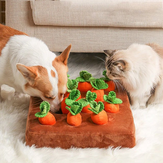 Pet Chew Toy – Carrot Plush for Dogs & Cats - FurTrend