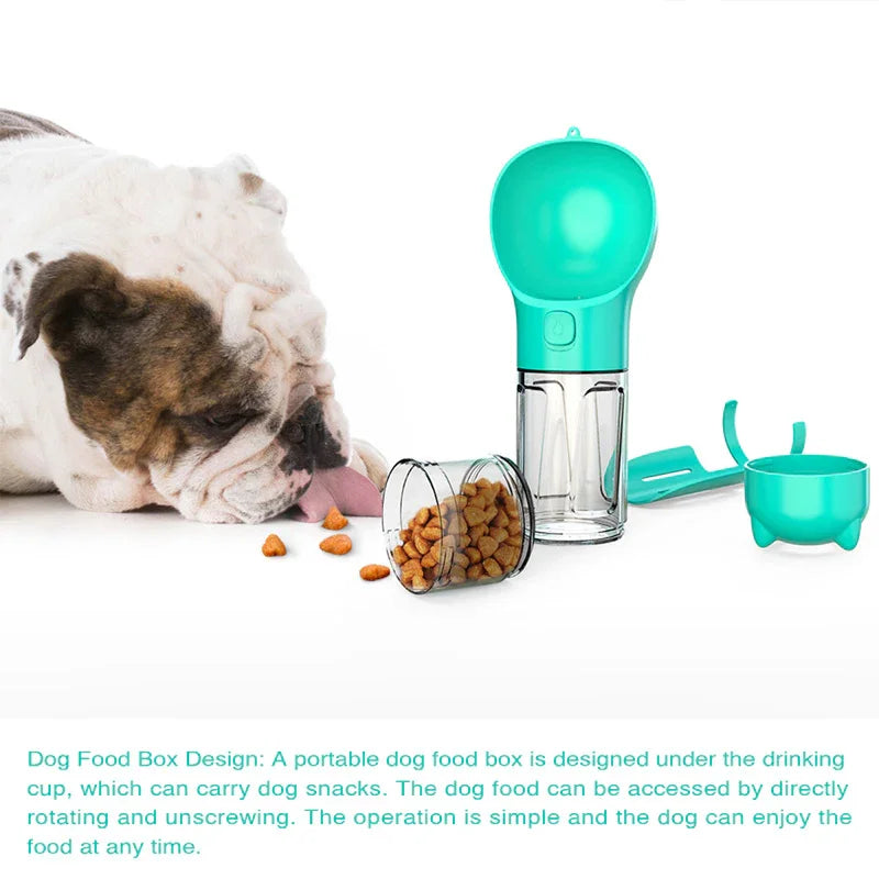 Pet Travel Water Bottle with Feeder & Storage - FurTrend