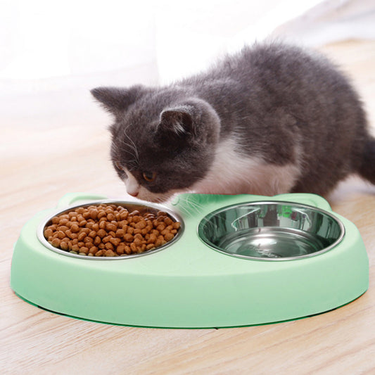 Double Bowls – Stainless Steel Pet Feeder - FurTrend
