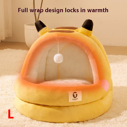 Plush Winter Cat Bed for Comfort