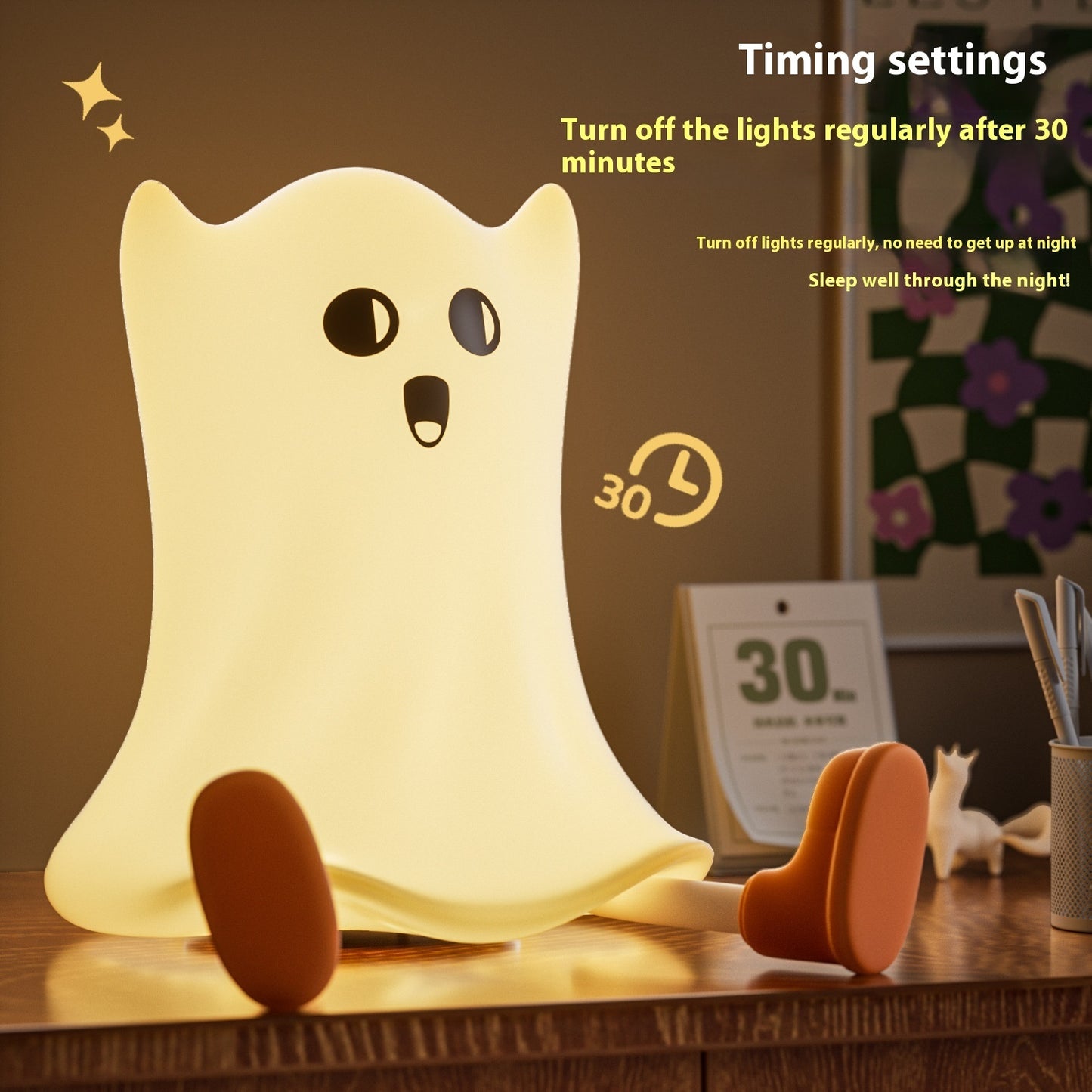 Touch-Control Ghost Lamp – Water-Resistant Halloween Light