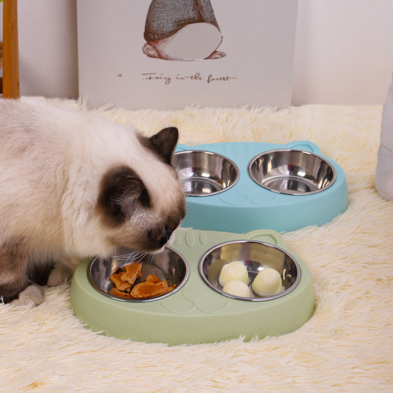 Double Bowls – Stainless Steel Pet Feeder - FurTrend
